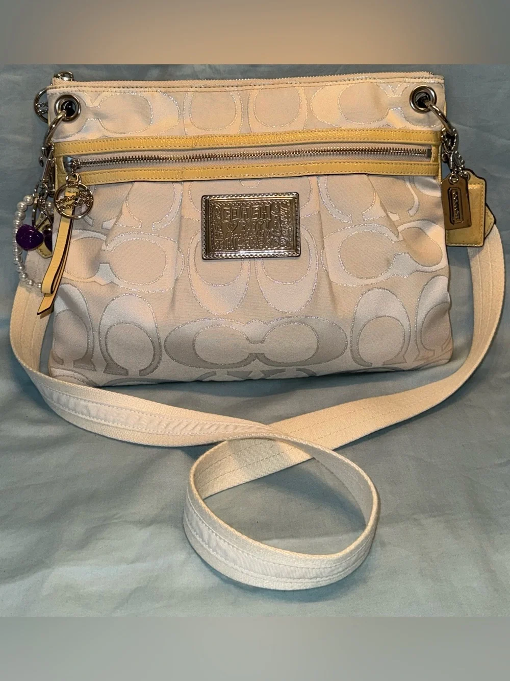 Coach Poppy Signature Sateen Hippie Crossbody Bag